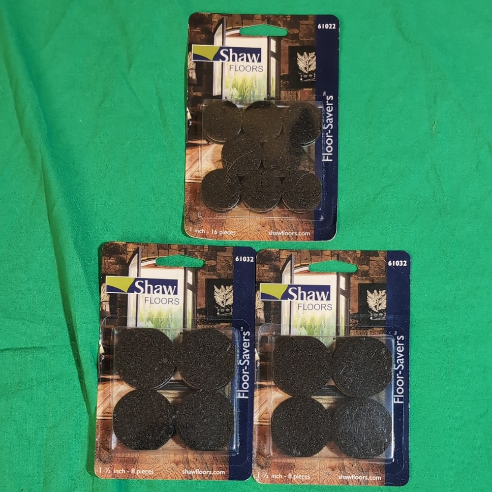 Shaw Floors Floor Savers Sixteen 1" Brown Pads & 2 Packs of Eight 1.5" Brown Pad